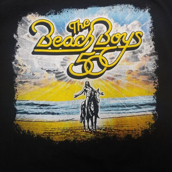 The Beach Boys 50th Reunion Tour 2012 Mens Medium T Shirt Concert Band Black - Picture 2 of 5
